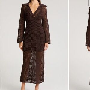 NWT A.L.C Freya Long‎ Sleeve Open Stitch Dress